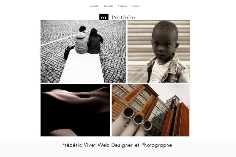 Site internet porte folio photographie dessiné par frederic vivet web designer et photographe pour l'agence yourwebdesign.fr à paris 